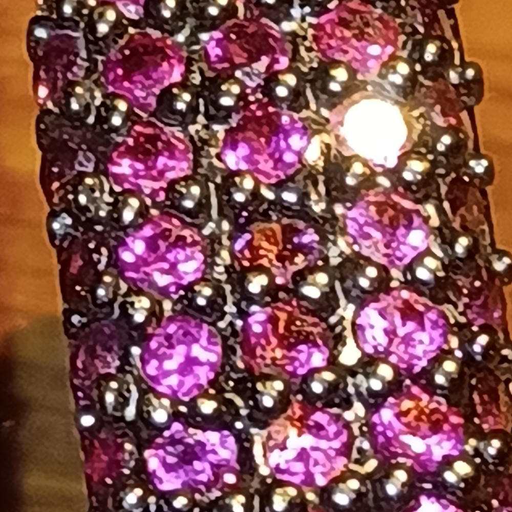 18k Over 925 Natural Pink Ruby Earrings - Picture 7 of 16